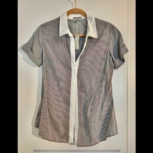 James Perse Black and White Striped Shirt